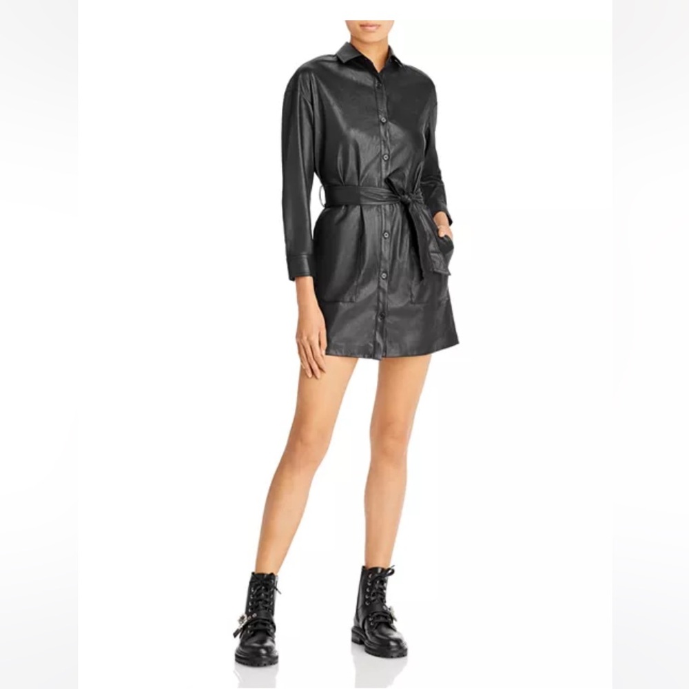 🚨SALE🚨 NWOT Ray Button Up Shirtdress - Vegan Leather